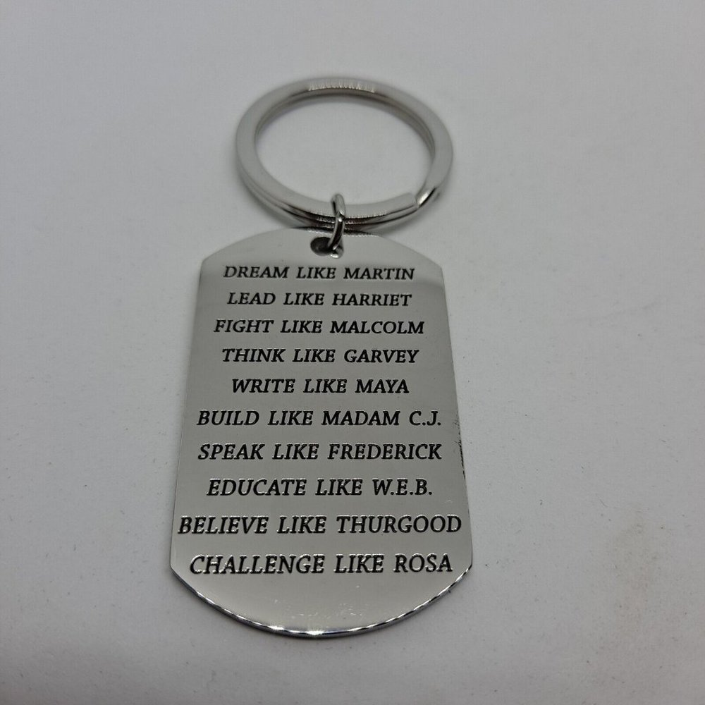 Dream Like A Martin Challenge Like A Rosa Dog Tag Keychain Keyring Metal